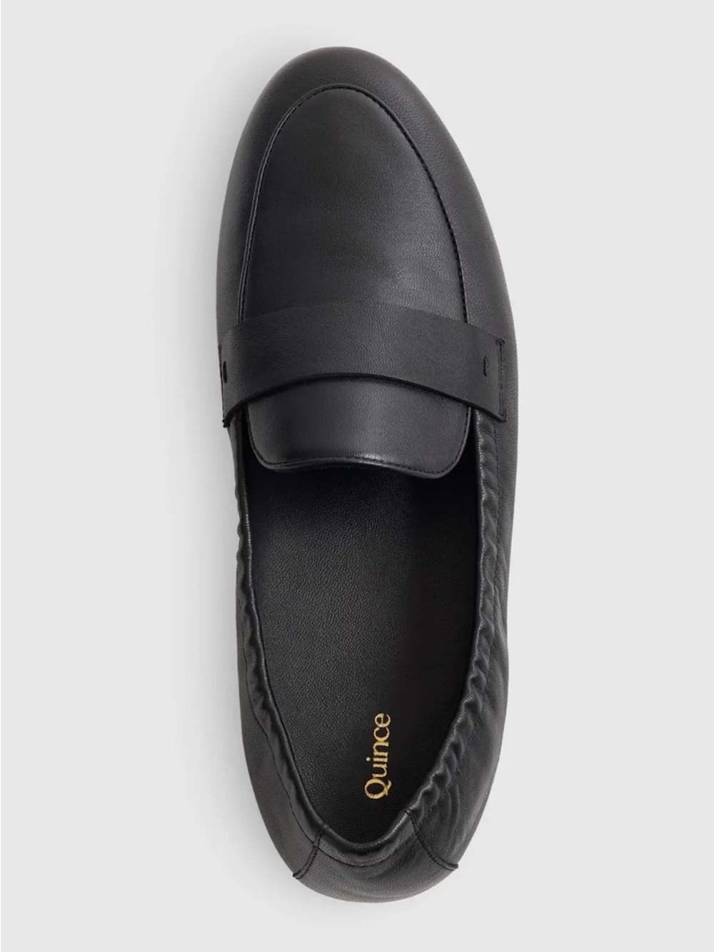 Quince Black Soft Leather Loafers